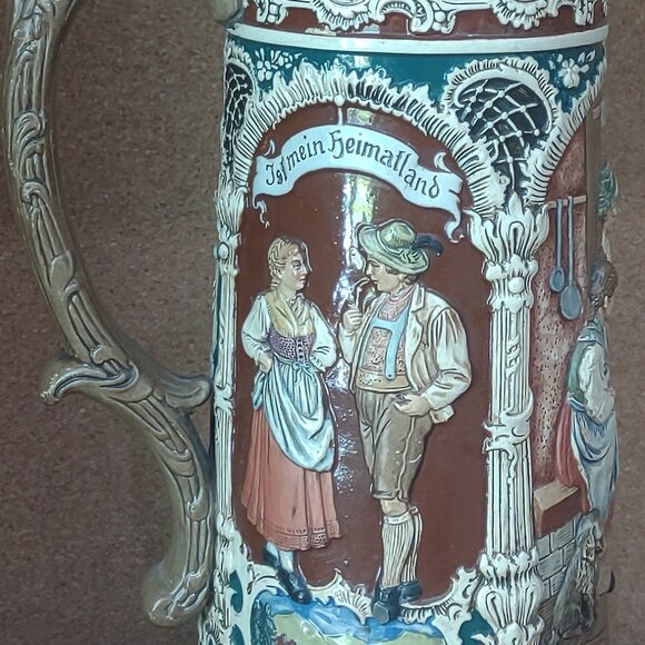 Vintage A.J. Thewalt Stein "Zither Player" - Picture 4 of 15